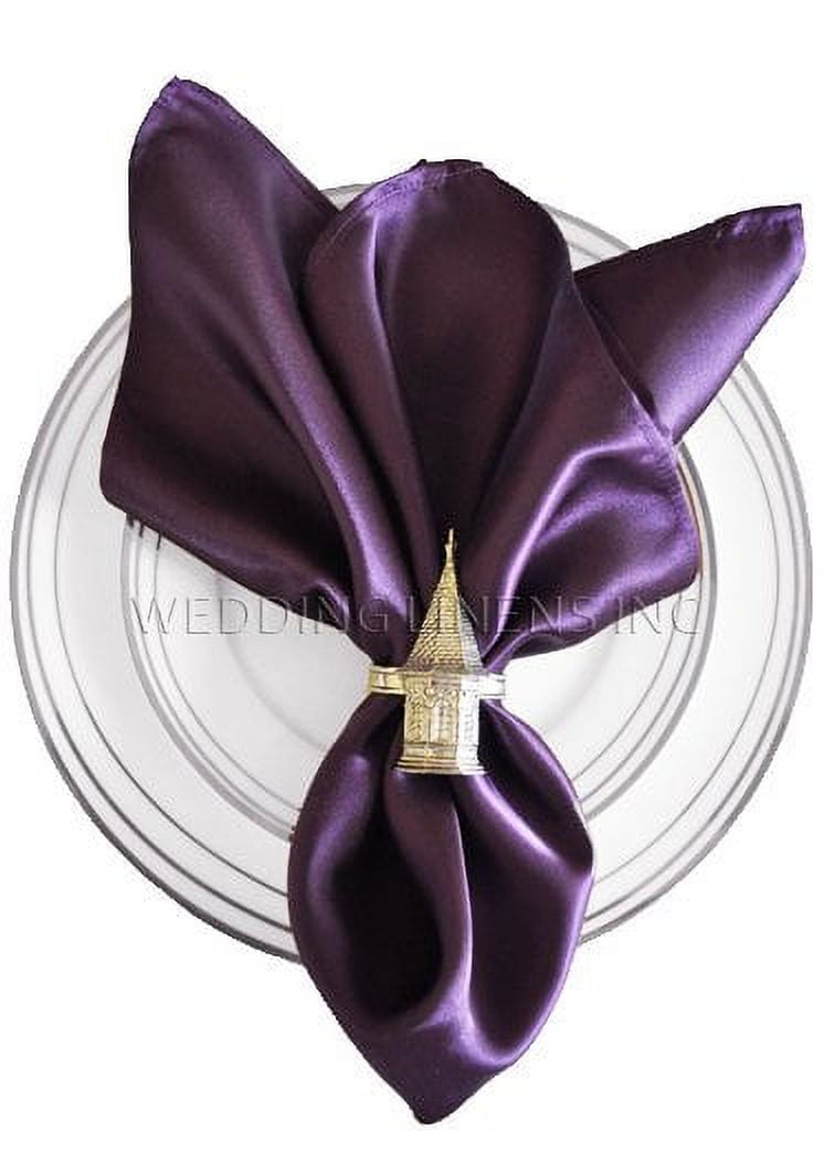Wedding Linens Inc. (10pcs) 20'' x 20" Heavy Duty Satin Table Napkins
