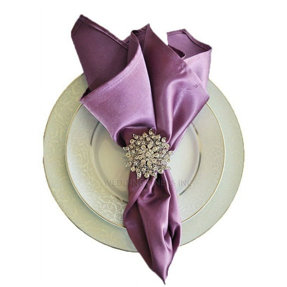 Wedding Linens Inc. (10pcs) 20'' x 20" Heavy Duty Satin Table Napkins Napkin for wedding Party Decorations Events - Wisteria