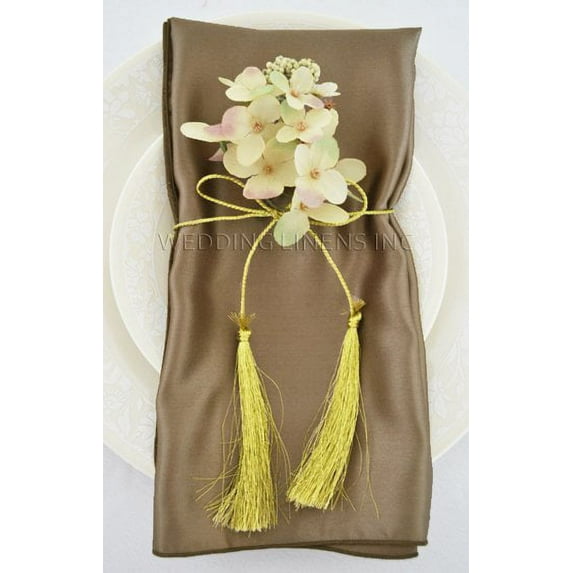 Wedding Linens Inc. (10pcs) 20'' x20" Satin Table Napkins for wedding Party Decoration events - Latte