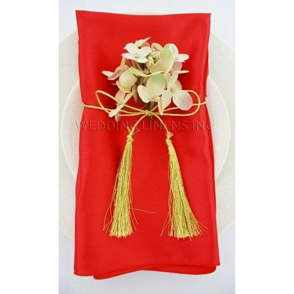 Wedding Linens Inc. (10pcs) 20'' x20" Satin Table Napkins for wedding Party Decoration events - Red