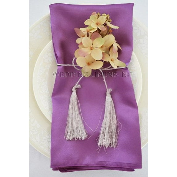 Wedding Linens Inc. (10pcs) 20'' x20" Satin Table Napkins for wedding Party Decoration events - Victoria Lilac