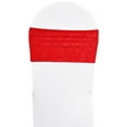 thumbnail image 1 of Wedding Linens Inc. (10pcs) 7"x 13" Embossed Spandex Chair Bands Lycra Stretch Elastic Chair Band Sashes Double Layered- Red, 1 of 1