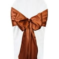 thumbnail image 1 of Wedding Linens Inc. (10pcs) 8" x 108" Satin Chair Sashes Chair Sash Bow ties for Wedding Party Catering Banquet Decoration Events - Cognac, 1 of 1