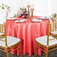 thumbnail image 1 of Wedding Linens Inc. 120" Seamless Round Crushed Taffeta Tablecloth Crinkle Tablecloths - Coral, 1 of 1