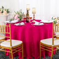 thumbnail image 1 of Wedding Linens Inc. 120" Seamless Round Jacquard Damask Polyester Tablecloths - Fuchsia, 1 of 1