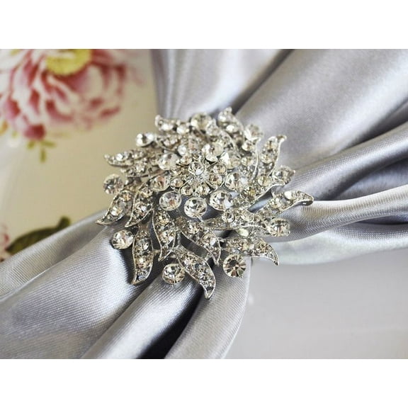 Wedding Linens Inc. (12pcs) Rhinestone Napkin Ring for Wedding, Events & Dcor use - Vintage