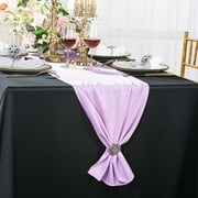 Wedding Linens Inc. 13 x 108 Scuba Wrinkle Free Table Runner - Lavender
