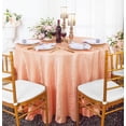 thumbnail image 1 of Wedding Linens Inc. 132" Round Crushed Taffeta Tablecloth Crinkle Taffeta Tablecloths Table Cover Linens for Wedding, Events, Decorations - Apricot / Peach, 1 of 1