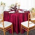 thumbnail image 1 of Wedding Linens Inc. 132" Round Crushed Taffeta Tablecloth Crinkle Taffeta Tablecloths Table Cover Linens for Wedding, Events, Decorations - Burgundy, 1 of 1