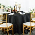 thumbnail image 1 of Wedding Linens Inc. 132" Round Damask Marquis Damask Jacquard Polyester Linen Tablecloth Table Covers with Seamless Design - Black, 1 of 1