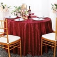 thumbnail image 1 of Wedding Linens Inc. 132" Round Sequin Taffeta Tablecloth -AppleRed, 1 of 1