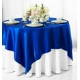 thumbnail image 1 of Wedding Linens Inc. (2 pcs) 54 inch Satin Square Table Overlay Topper - Roya lBlue, 1 of 1