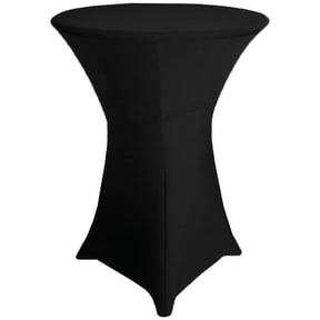Wedding Linens Inc. (200 GSM) Premium 30"x 42" Round Cocktail Highboy Spandex Stretch Fitted Table Cover Tablecloths - Black