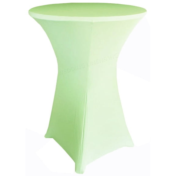 Wedding Linens Inc. (200 GSM) Premium 30"x 42" Round Cocktail Highboy Spandex Stretch Fitted Table Cover Tablecloths - Mint Green