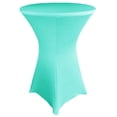 thumbnail image 1 of Wedding Linens Inc. (200 GSM) Premium 30"x 42" Round Cocktail Highboy Spandex Stretch Fitted Table Cover Tablecloths - Pool Blue, 1 of 1