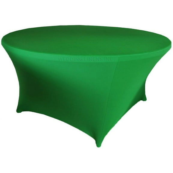 Wedding Linens Inc. (200 GSM) Premium 4FT / 48" Round Spandex Stretch Fitted Table Cover Tablecloths - Emerald Green