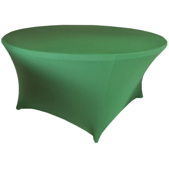Wedding Linens Inc. (200 GSM) Premium 5 FT (60")Round Spandex Stretch Fitted Table Cover Tablecloths - Clover Green