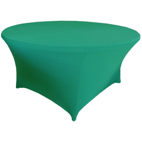 Wedding Linens Inc. (200 GSM) Premium 5 FT (60")Round Spandex Stretch Fitted Table Cover Tablecloths - Jade