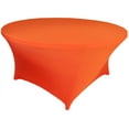 thumbnail image 1 of Wedding Linens Inc. (200 GSM) Premium 5 FT (60")Round Spandex Stretch Fitted Table Cover Tablecloths - Orange, 1 of 1