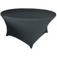 thumbnail image 1 of Wedding Linens Inc. (200 GSM) Premium 5 FT (60")Round Spandex Stretch Fitted Table Cover Tablecloths - Pewter / Charcoal, 1 of 1