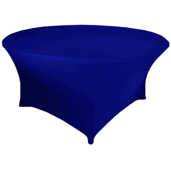 Wedding Linens Inc. (200 GSM) Premium 5 FT (60")Round Spandex Stretch Fitted Table Cover Tablecloths - Royal Blue