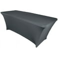 thumbnail image 1 of Wedding Linens Inc. (200 GSM) Premium 5 FT Rectangular Spandex Stretch Fitted Table Cover Tablecloths - Pewter / Charcoal, 1 of 1