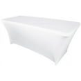 thumbnail image 1 of Wedding Linens Inc. (200 GSM) Premium 5 FT Rectangular Spandex Stretch Fitted Table Cover Tablecloths - White, 1 of 1