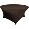 thumbnail image 1 of Wedding Linens Inc. (200 GSM) Premium 6 FT (72")Round Spandex Stretch Fitted Table Cover Tablecloths - Chocolate, 1 of 1