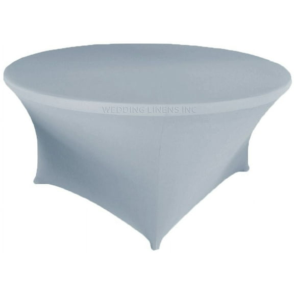 Wedding Linens Inc. (200 GSM) Premium 6 FT (72")Round Spandex Stretch Fitted Table Cover Tablecloths - Dusty Blue