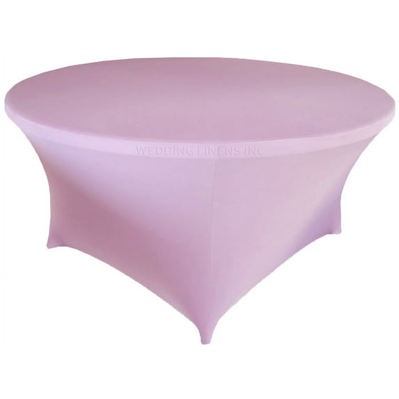 Wedding Linens Inc. (200 GSM) Premium 6 FT (72")Round Spandex Stretch Fitted Table Cover Tablecloths - Lavender