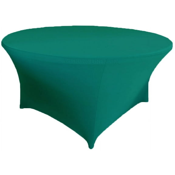 Wedding Linens Inc. (200 GSM) Premium 6 FT (72") Round Spandex Stretch Fitted Table Cover Tablecloths - Oasis