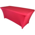 thumbnail image 1 of Wedding Linens Inc. (200 GSM) Premium 6 FT Rectangular Spandex Stretch Fitted Table Cover Tablecloths - Fuchsia, 1 of 1