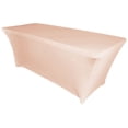 thumbnail image 1 of Wedding Linens Inc. (200 GSM) Premium 8 FT Rectangular Spandex Stretch Fitted Table Cover Tablecloths - Rose Pink, 1 of 1