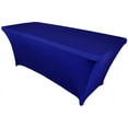 thumbnail image 1 of Wedding Linens Inc. (200 GSM) Premium 8 FT Rectangular Spandex Stretch Fitted Table Cover Tablecloths - Royal Blue, 1 of 1
