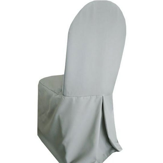 Wedding Linens Inc. (2pcs) Polyester Banquet Chair Cover - Silver/Gray