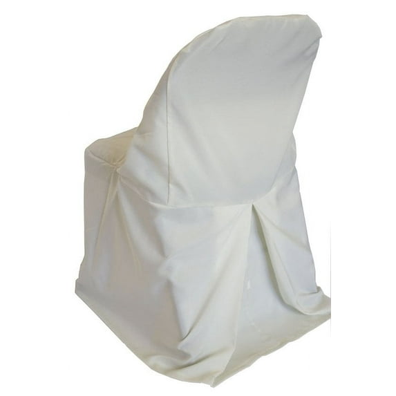 Wedding Linens Inc. (2pcs) Polyester Folding Chair Covers for Wedding, Event, Home Décor use - Ivory