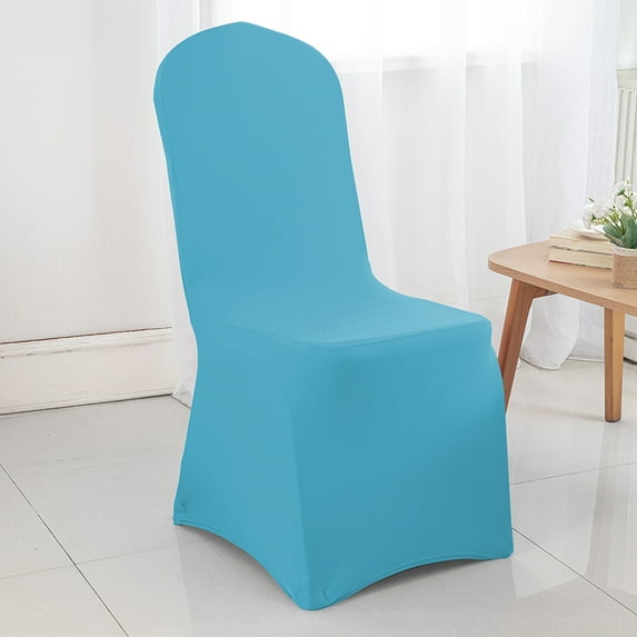 Wedding Linens Inc. (2pcs) Premium (200 GSM) Spandex Stretch Elastic Lycra Banquet Chair Covers - Turquoise