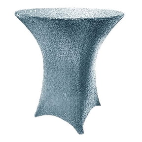 Wedding Linens Inc. 30" x 42" Cocktail Highboy Sequin Spandex Stretch Elastic Lycra Table Cover Tablecloth for Party Wedding Events Dcor use - Dusty Blue