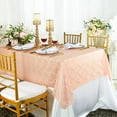 thumbnail image 1 of Wedding Linens Inc. 54" x 108" Rectangular Lace Table Overlays, Lace Tablecloths, Lace Table Overlay Linens, Lace Table Toppers for Wedding Decorations, Events Banquet (1pc) - Apricot / Peach, 1 of 1
