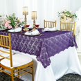 thumbnail image 1 of Wedding Linens Inc. 54" x 108" Rectangular Lace Table Overlays, Lace Tablecloths, Lace Table Overlay Linens, Lace Table Toppers for Wedding Decorations, Events Banquet Party (1pc) - Eggplant, 1 of 1