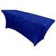 thumbnail image 1 of Wedding Linens Inc. 6 Ft Sequin Rectangular Spandex Stretch Elastic Lycra Table Cover Tablecloth for Wedding Events Party Décor use - Royal Blue, 1 of 1