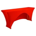 thumbnail image 1 of Wedding Linens Inc, 6 Ft x 18 inches Spandex Open Back Table Covers for Classroom/Trade Show Table - Red, 1 of 1