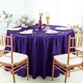 thumbnail image 1 of Wedding Linens Inc. 60"W x 30"H Round Ruffled Fitted Crushed Crinkle Taffeta Tablecloth Table Cover Linens With Skirt - Regency Purple, 1 of 1