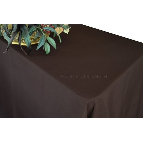 Wedding Linens Inc. 60"x120" Heavy Duty(200 GSM) Rectangular Polyester Tablecloth - Chocolate
