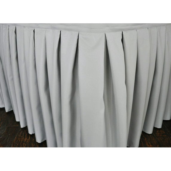 Wedding Linens Inc. 6ft Polyester Table Skirt for Rectangle or Round Tables, for Home Decor Wedding Birthday-Silver/Gray