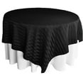 thumbnail image 1 of Wedding Linens Inc. 72" Square Striped Damask Jacquard Polyester Table Overlays - Black, 1 of 1