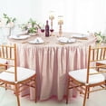 thumbnail image 1 of Wedding Linens Inc. 72"W x 30"H Round Ruffled Fitted Crushed Crinkle Taffeta Tablecloth Table Cover Linens With Skirt - Blush Pink, 1 of 1