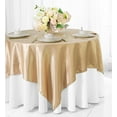 thumbnail image 1 of Wedding Linens Inc. 72 inch Square Satin Table Overlay Topper - Champagne, 1 of 1