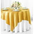 thumbnail image 1 of Wedding Linens Inc. 72 inch Square Satin Table Overlay Topper - Gold, 1 of 1