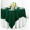 thumbnail image 1 of Wedding Linens Inc. 72 inch Square Satin Table Overlay Topper - Hunter Green / Holly Green, 1 of 1
